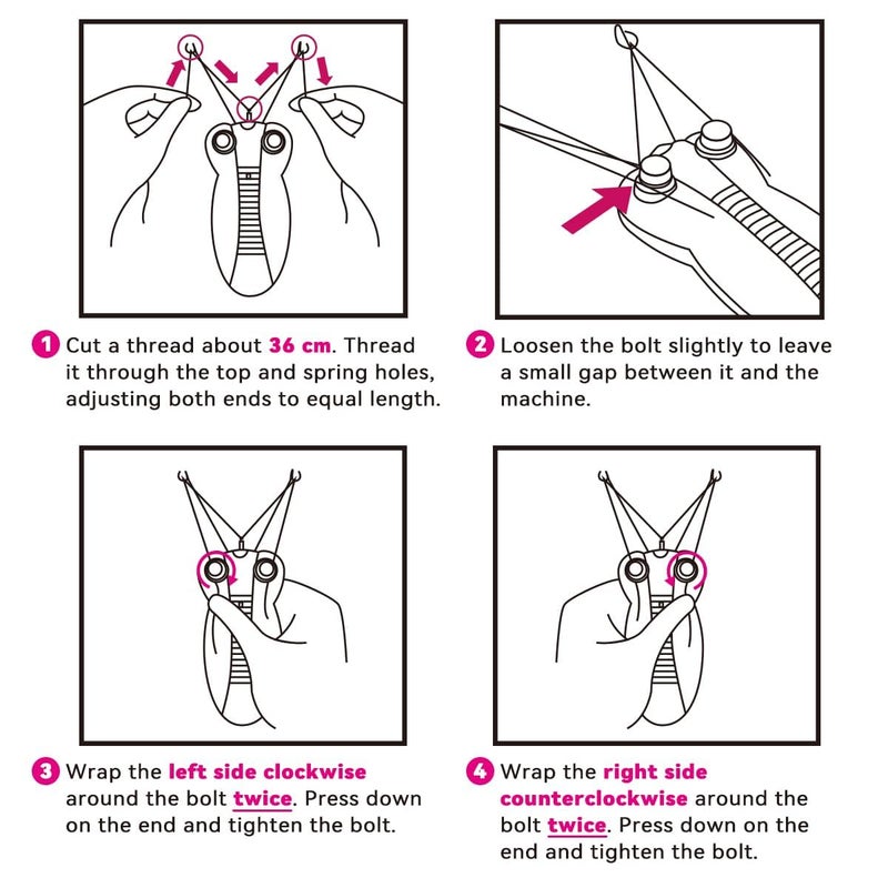 EC VISION Electric Women Facial Hair Remover, EC VISION Ladies Beauty Epilator Trimmer Facial Cotton Threading Hair Shaver (Pink) - Image 3